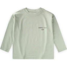 Cigit Sloganlı Uzun Kollu T-Shirt 2-10 Yaş Su Yeşili