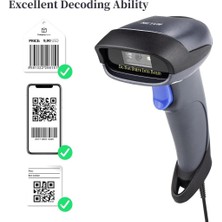 Netum M5 Pro 2d 1d Qr Kod Karekod Eczane Aşı Kablolu Barkod Okuyucu Üst Kalite