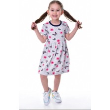 ruhaay Yazlık Kısa Kol Kız Çocuk Baskılı Elbise