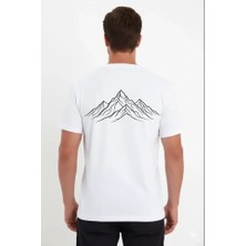 Erkek Nihilist Penguen Özel Tasarım Oversize Bisiklet Yaka Tişört - Beyaz