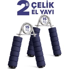 Telvesse 2 Adet Çelik El Yayı Sünger Kollu 15 kg Bilek Ön Kol Parmak Güçlendirici Alet Fitness Egzersiz