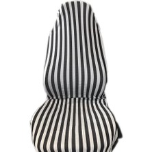 Typhon Mini Cooper Çizgili Koltuk Kılıfı Siyah Beyaz Zebra Nostalji Servis Kılıfı