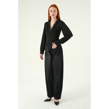Rays Siyah Yüksek Bel Baggy Jean 1061