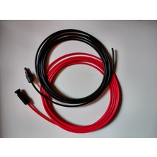 Mc4 Konnektörlü 2x5 Metre 6mm² Solar Panel Bağlantı Kablosu (Siyah/kırmızı)