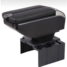 Bmw Tip 6 USB 1 Type-C Girişli Kolçak Her Araca Uygun Kolçak Kol Dayama Çift Açılır Siyah