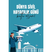 Deko Gonya Dünya Sivil Havacılık Günü Temalı Fotoğraf Panosu Branda 100X150