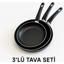 Enashop 3'lü Teflon Tava Sahan Seti 16-20-24 cm