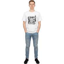 Formteks 0 Yaka Baskılı  Tişört Beyaz