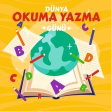 Deko Gonya Dünya Okuma Yazma Günü Temalı Fotoğraf Panosu Branda 100X100