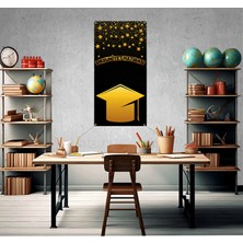 Deko Gonya Mezuniyet Hatırası Gold Cap Temalı Fotoğraf Panosu Branda 100X200
