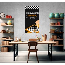 Deko Gonya Uluslararası Santranç Günü Temalı Fotoğraf Panosu Branda 100X200