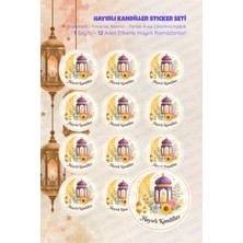 Ceres Studio Hayırlı Kandiller Sticker Seti Hk-1 12 Adet Etiket | Yapışkanlı, Parlak Kuşe Çıkartma Kağıdı