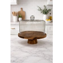 Mien Envy Ayaklı Cam Kek  Fanusu Düz Kapak