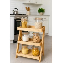 Woodzen Ahşap Çok Amaçlı Raf Kitaplık Saksılık Dresuar