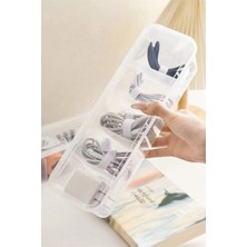 Bayev Vully 1 Adet 5 Bölmeli Kapaklı Çekmece Düzenleyici Organizer - Ofis Kırtasiye Kablo Saklama Kutusu