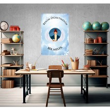 Deko Gonya Benim Öğretmenim Bir Melek Temalı Fotoğraf Panosu Branda 100X150