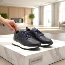 Lacivert Tırtıklı Taban Erkek Sneaker