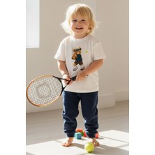 Monila Erkek Çocuk Pamuklu Ayıcık Baskılı T-Shirt ve Eşofman 2'li Takım