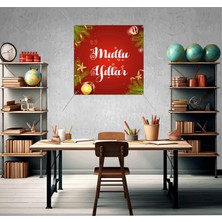 Deko Gonya Yeni Yıl Kutlaması Mutlu Yıllar Temalı Fotoğraf Panosu Branda 100X100