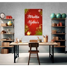 Deko Gonya Yeni Yıl Kutlaması Mutlu Yıllar Temalı Fotoğraf Panosu Branda 100X150