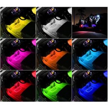 Wehhler Kia Rio Hb 2005-2010 Ayak Altı Ambiyans Silikon LED 12 Ledli Lamba Sese Müziğe Duyarlı Kumandalı LED Toplam 48 LED