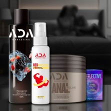 Ada Marketing Çilekli Kayganlaştırıcı Jel + 60 ml Süre Destekleyici Sprey + Rahatlatıcı Krem + 3’lü Prezervatif Set
