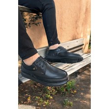 Romex Siyah Deri Erkek Ayakkabı,şık Tasarım, Bağcıklı, Rahat Taban, Rahat Iç Astar 40,41,42,43,44,45,46,47