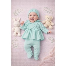 Ozz Baby 0-3 Ay Kız Bebek Yeni Doğan Fiyonklu Fırfırlı Battanıyeli 7 Parça Hastane Çıkışı Zıbın Seti