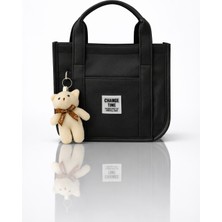 Avca Küçük Boy Kadın El ve Omuz Çanta Ayarlanabilir Askılı Ayıcıklı Baget Çanta Çapraz Çanta Mini