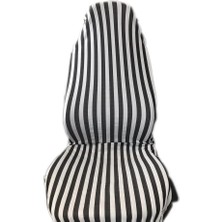 Typhon Fiat / Tofaş Serçe Çizgili Koltuk Kılıfı Siyah Beyaz Zebra Nostalji Servis Kılıfı