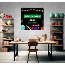 Deko Gonya Öğretmenler Günü Hatırası Temalı Fotoğraf Panosu Branda 100X100