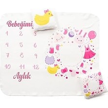 SHC4200 Hediyesepeti Yeni Doğan Kız Bebek Doğum Hediyesi Aylık Konsept Fotoğraf Battaniyesi