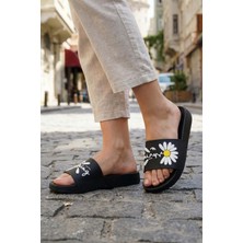 Gezer Kadın Yazlık Papatya Tasarım PU Rahat Taban Ev Banyo Havuz Plaj Terlik