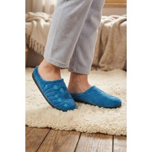 Gezer Kadın Kışlık PU Rahat Taban Nakışlı Tasarım Ev Bahçe Terlik