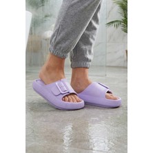 Gezer Kadın Yazlık Lila Tek Toka Ayarlanabilir Eva Banyo Bahçe Havuz Plaj Terlik