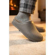 Gezer Erkek Kışlık Eva İçi Peluşlu Sessiz Taban Ev Bahçe Terlik