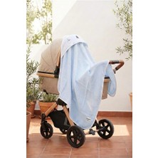 YUNUSOĞLU HOME Bebe Mavisi Müslin Battaniye 4 Katlı 85X85 cm Çok Amaçlı Bebek Örtüsü