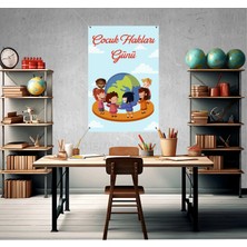 Deko Gonya Çocuk Hakları Günü Fotoğraf Panosu Branda 100X150