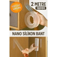 Anı Ofis Kırtasiye Şeffaf Çift Taraflı Nano Bant–2 Metre 18MM Iz Bırakmaz, Süper Güçlü Yapışkan, Çok Amaçlı Montaj Band