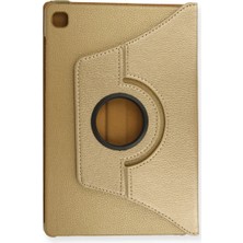 Samsung Galaxy T500 Tab A7 10.4 Kılıf 360 Tablet Deri Kılıf - Gold