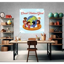 Deko Gonya Çocuk Hakları Günü Fotoğraf Panosu Branda 100X100