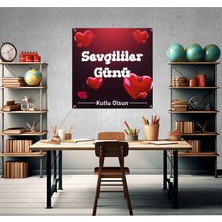 Deko Gonya 14 Şubat Sevgililer Günü Temalı Fotoğraf Panosu Branda 100X100
