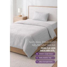 Days In Colours: %100 Pamuk Çizgili Nevresim Takımı  Tek Kişilik / Pera Serisi