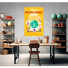 Deko Gonya Dünya Okuma Yazma Günü Temalı Fotoğraf Panosu Branda 100X100