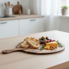 Külsan 35135.WA - Ahşap Efektli Yuvarlak Sunum Pano 35 Cm, Thermoset Melamin