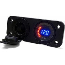 Maroces Voltmetre Pano Tip Akü Göstergeli ve Çakmaklık Şaşe