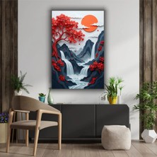 Japon Sanatı Temalı Dekoratif Cam Tablo