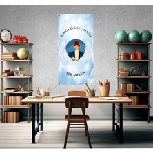 Deko Gonya Benim Öğretmenim Bir Melek Temalı Fotoğraf Panosu Branda 100X200