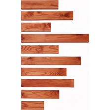 Masif Ahşap Duvar Köşe Çıtası - 10 Parça Açık Meşe Renk - Hazır Kesim Çam Duvar Çıtası