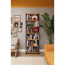 Asra Trend Modern 6 Raflı Metal Kitaplık Üçlü Ayrılabilir Modül Dekoratif Çok Amaçlı Kitaplık METALK03
